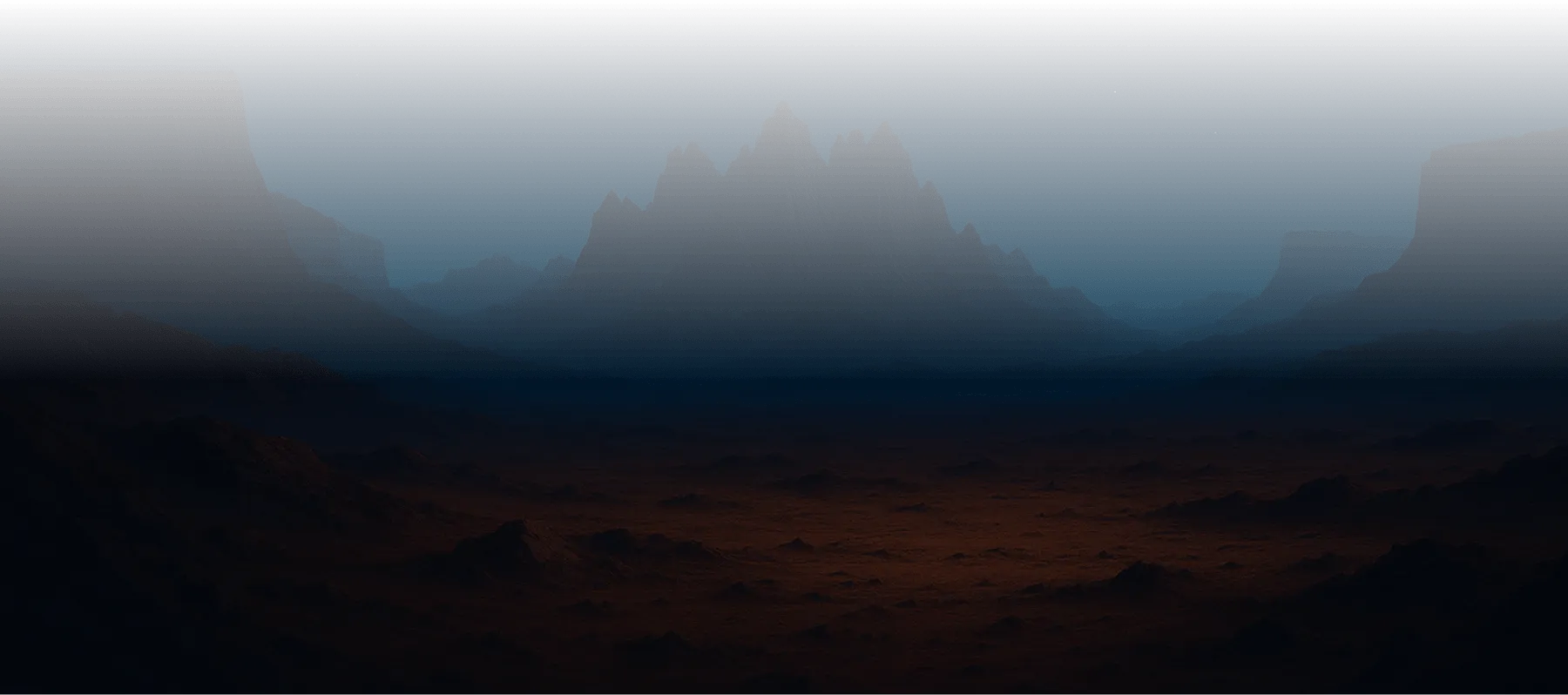 A dark martian sand dune landscape
